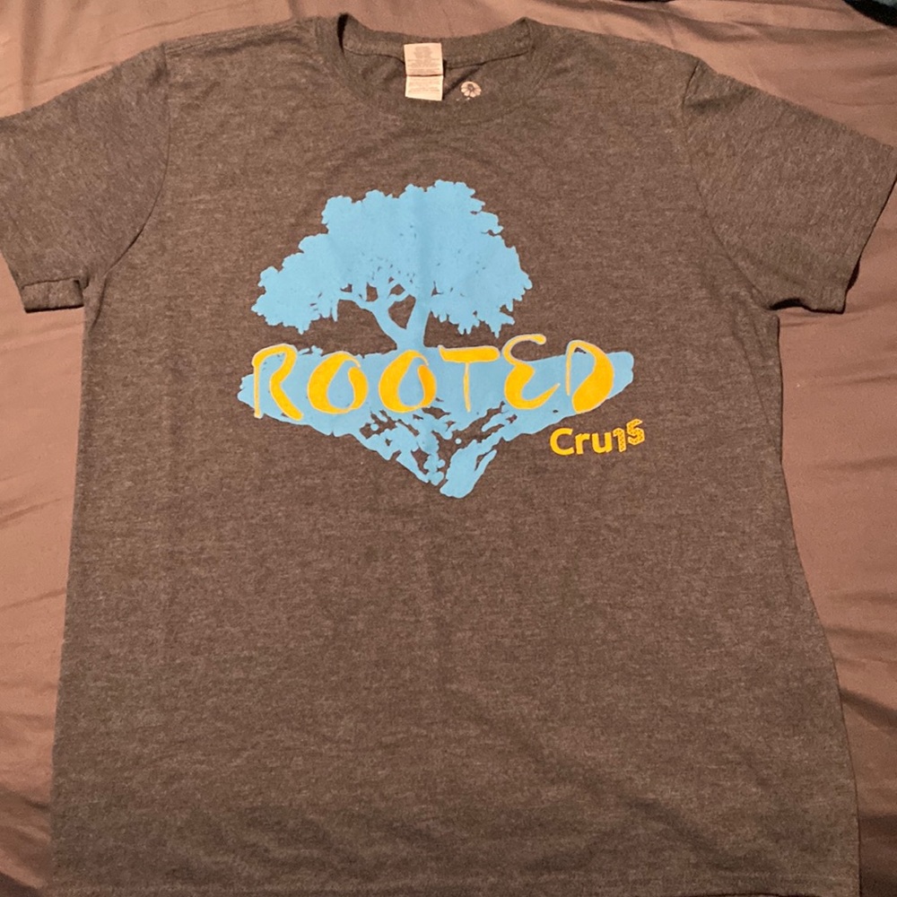 Custom ink, “Rooted” T shirt, size Medium, fits tightly